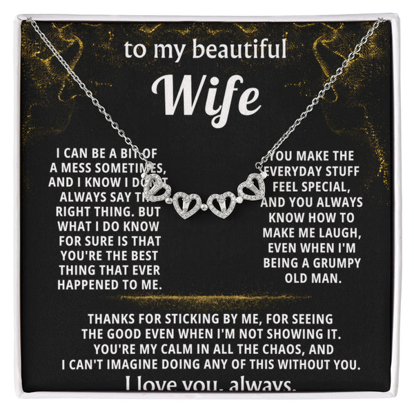 To My Wife, You're the best thing that happened to me. — [Lux] - Magnetic Hearts Necklace