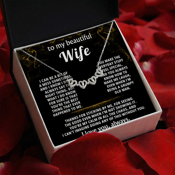 To My Wife, You're the best thing that happened to me. — [Lux] - Magnetic Hearts Necklace