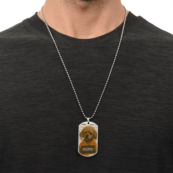 Pet Mugshot Dog Tag Keychain