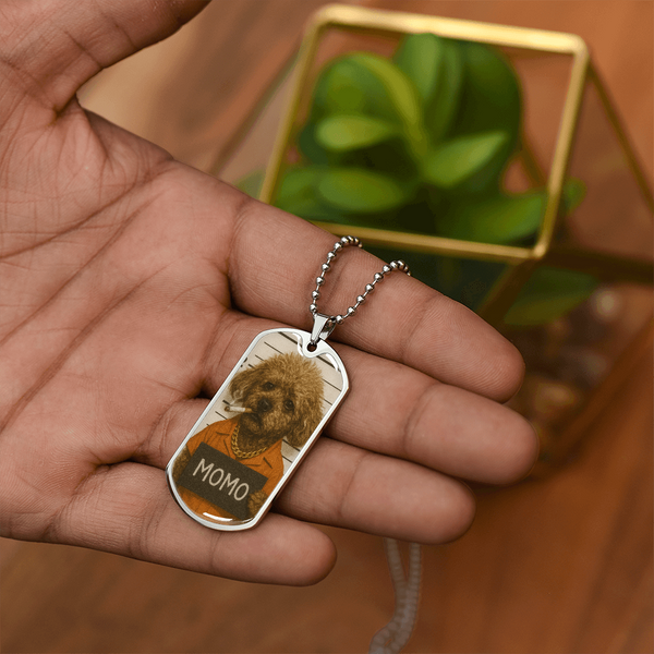 Pet Mugshot Dog Tag Keychain