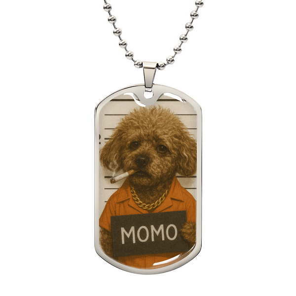 Pet Mugshot Dog Tag Keychain