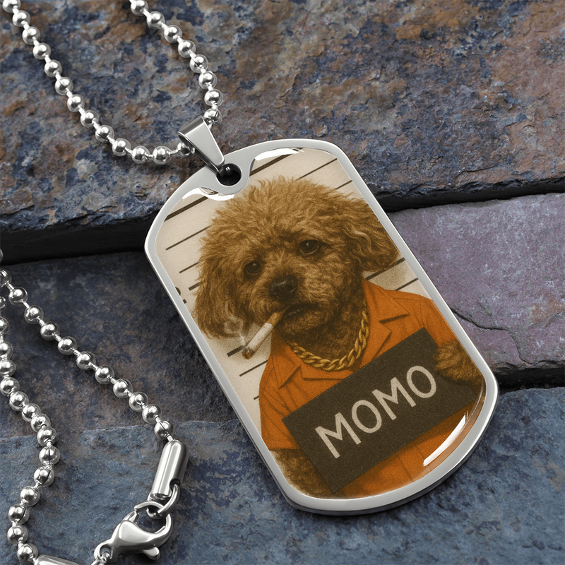 Pet Mugshot Dog Tag Keychain