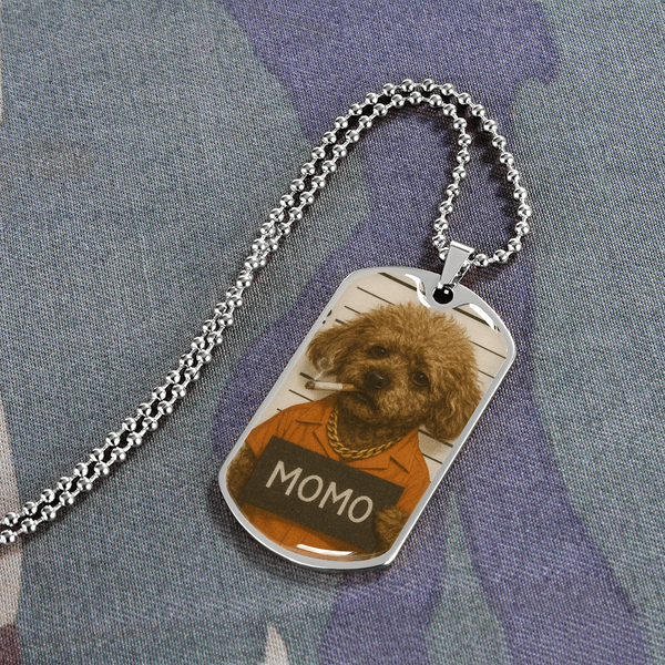 Pet Mugshot Dog Tag Keychain