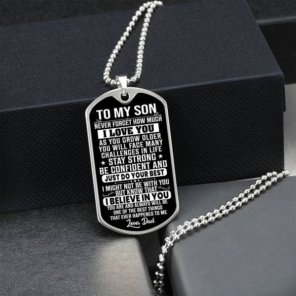 To My Son - Stay Strong - Dog Tag Necklace