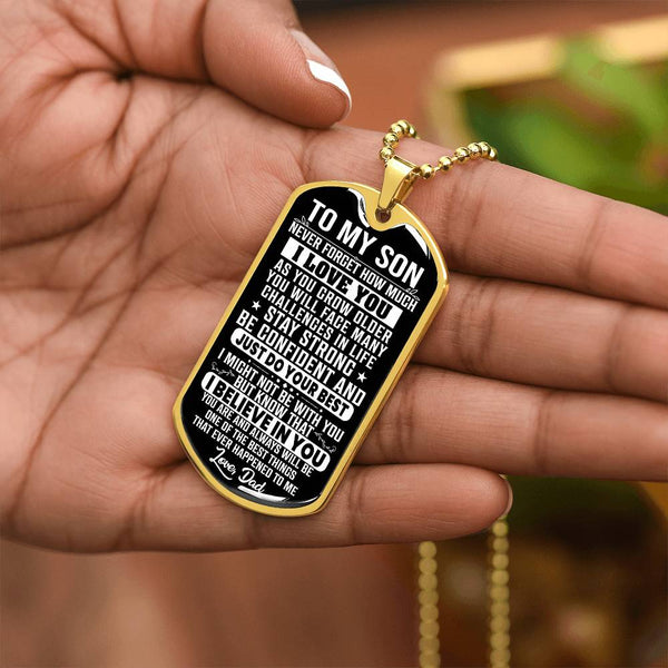 To My Son - Stay Strong - Dog Tag Necklace