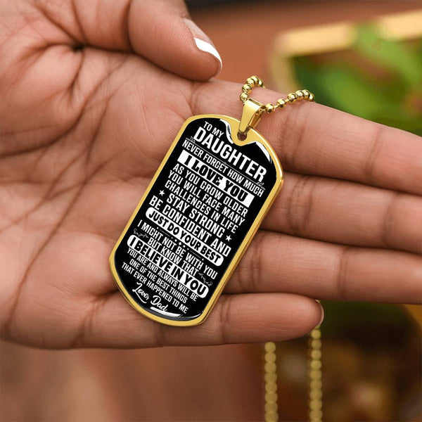 To My Daughter - Stay Strong - Dog Tag Necklace