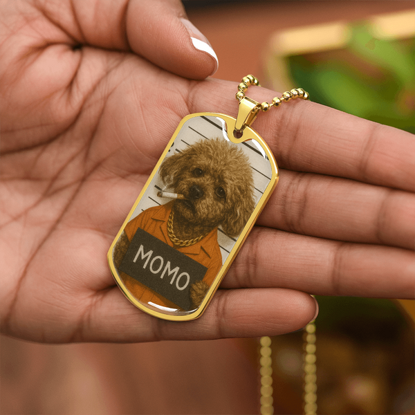 Pet Mugshot Dog Tag Keychain