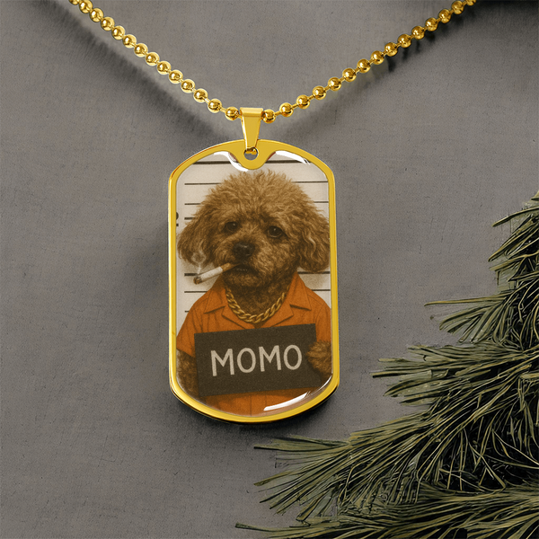 Pet Mugshot Dog Tag Keychain