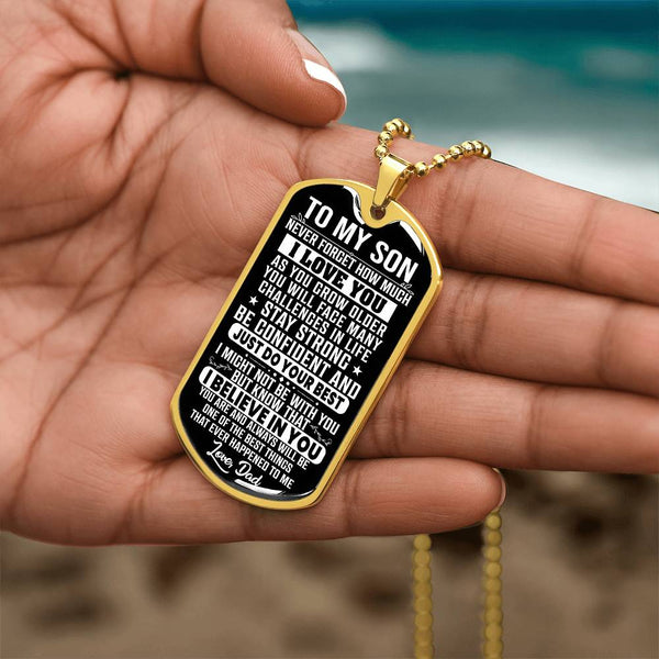 To My Son - Stay Strong - Dog Tag Necklace