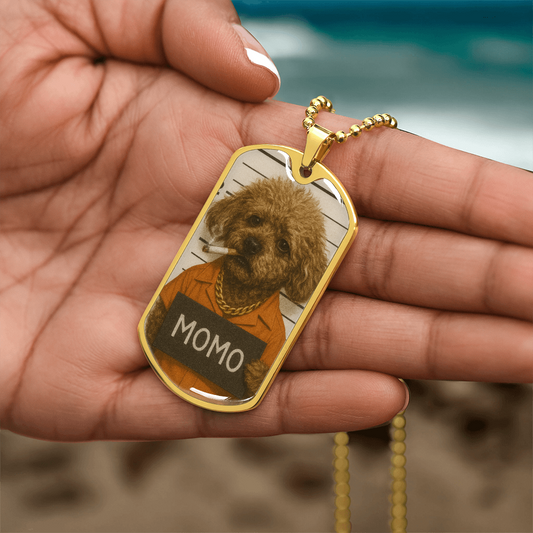 Pet Mugshot Dog Tag Keychain