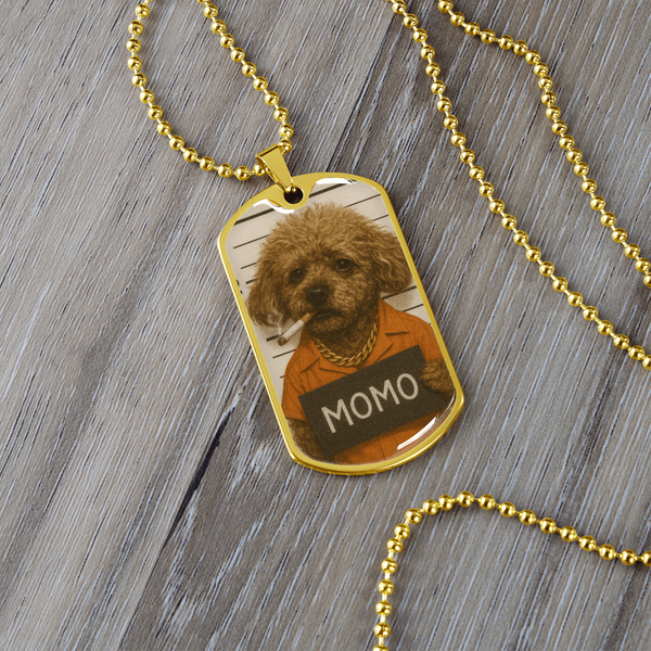 Pet Mugshot Dog Tag Keychain