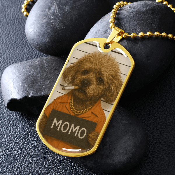 Pet Mugshot Dog Tag Keychain