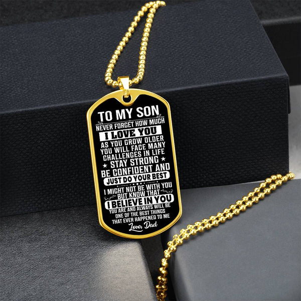 To My Son - Stay Strong - Dog Tag Necklace