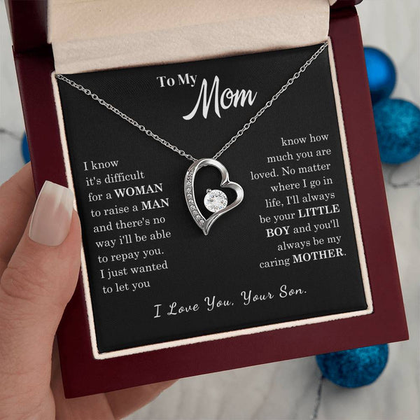 [ Few left only ]  To My Mom - Loved Mother - Forever Love Necklace