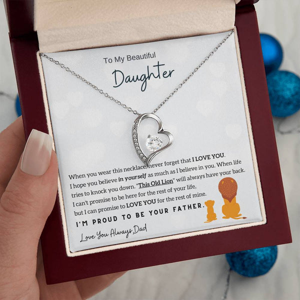 (Forever Love Necklace) To My Daughter,  I'm Proud To Be Your Father - Amz