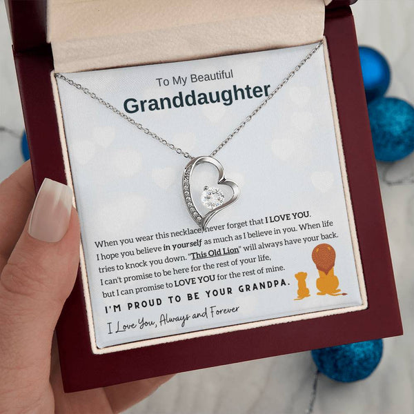 To My Granddaughter - I'm Proud To Be Your Grandpa [Forever Love Necklace]