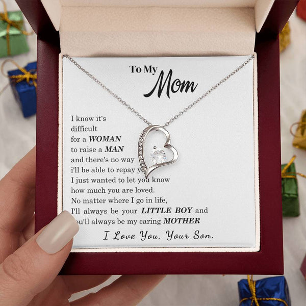 [ Few left only ]  To My Mom - I Love You Mother - Forever Love Necklace