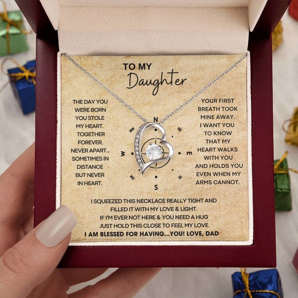 [ Forever Love ] To My Daughter - Hold this necklace close to feel my love
