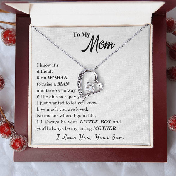 [ Few left only ]  To My Mom - I Love You Mother - Forever Love Necklace