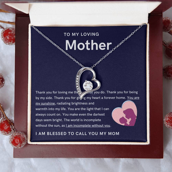 To My Loving Mother - You are my sunshine, radiating brightness into my life (Only a Few Left) - Forever Love Necklace