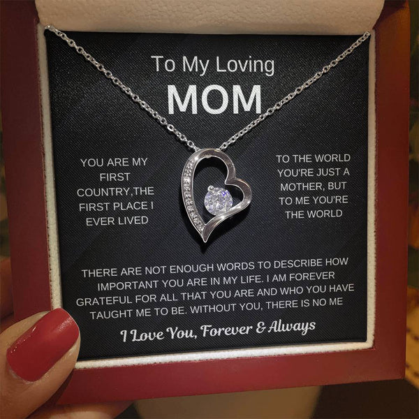 (Forever Love Necklace) - To My Loving Mom, Without You, There Is No Me