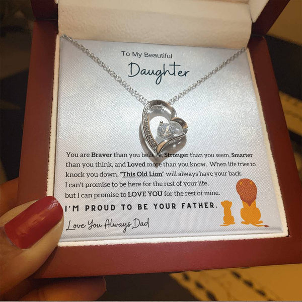 To My Beautiful Daughter, You Are Loved More Than You Know (Forever Love Necklace)