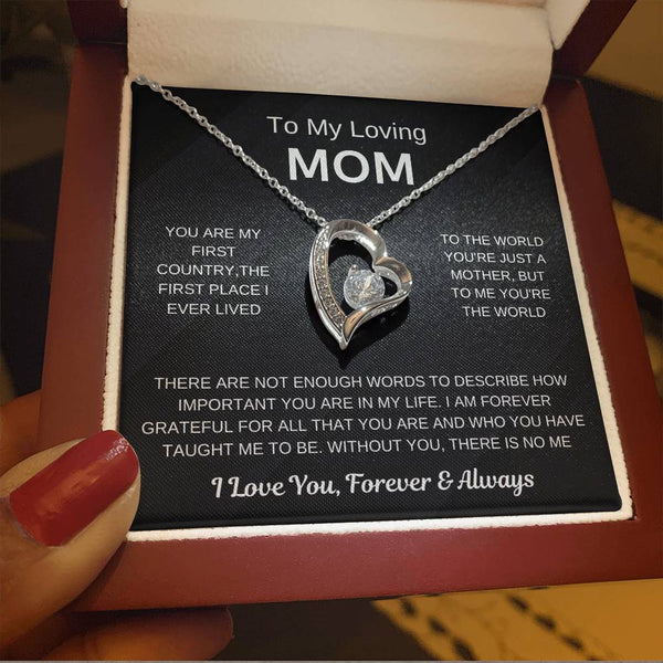 (Forever Love Necklace) - To My Loving Mom, Without You, There Is No Me