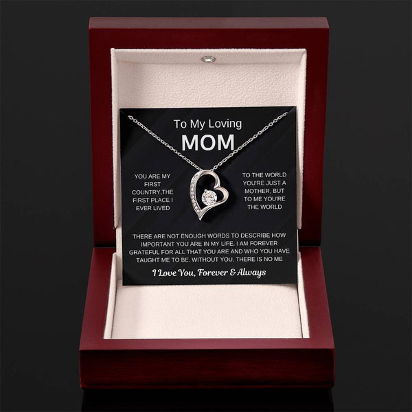 (Forever Love Necklace) - To My Loving Mom, Without You, There Is No Me