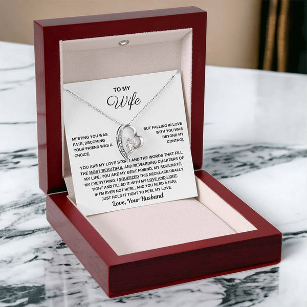 To My Wife, Hold This Close To Feel My Love  - Forever Love Necklace
