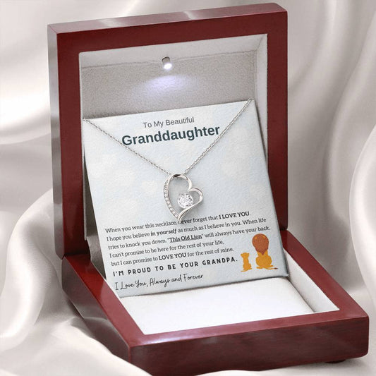 To My Granddaughter - I'm Proud To Be Your Grandpa [Forever Love Necklace]