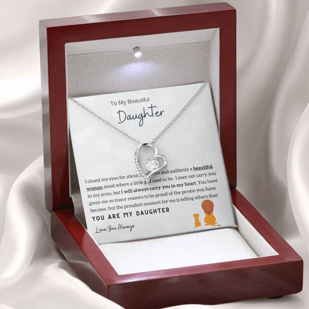 Gift From Dad , Daughter Necklace Gift from Dad, Daughter Necklace, 14k White Gold , Top Gift for Daughter