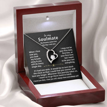 To My Soulmate, My dreams came true the day I met you  - Forever Love Necklace