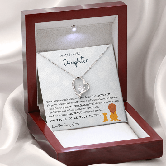 (Forever Love Necklace) To My Beautiful Daughter, I'm Proud To Be Your Father