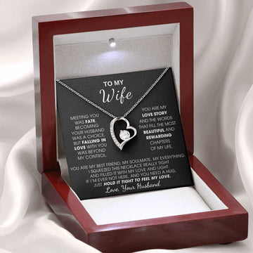 [ Only A Few Left ] To My Wife, Hold This Close To Feel My Love  - Forever Love Necklace