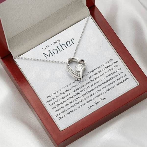 To My Loving Mother - I'm so lucky to have you as my mother! (Only a Few Left) - Forever Love Necklace