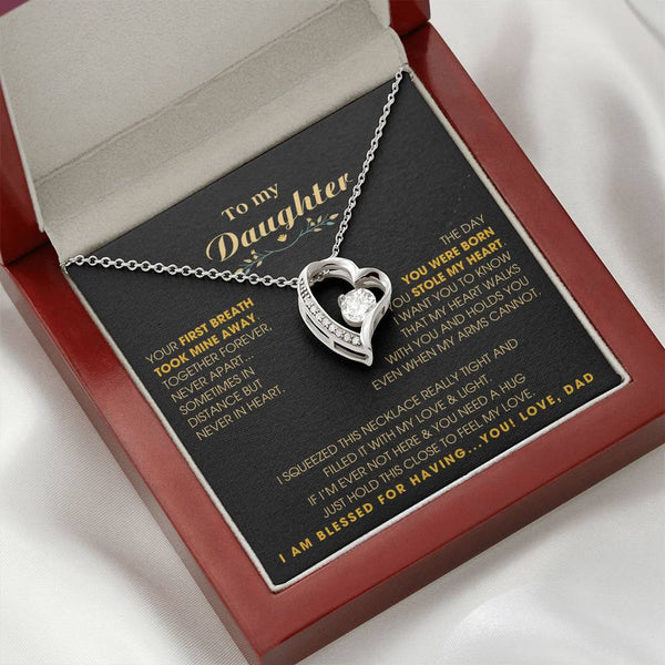 To My Daughter - Hold this necklace close to feel my love & light