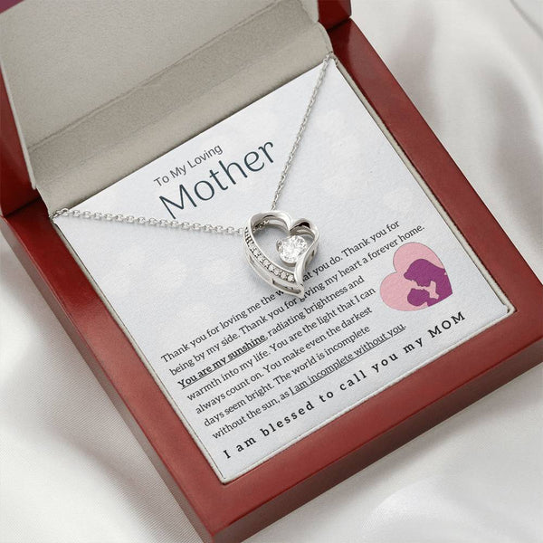To My Loving Mother - You are my sunshine! (Forever Love Necklace)
