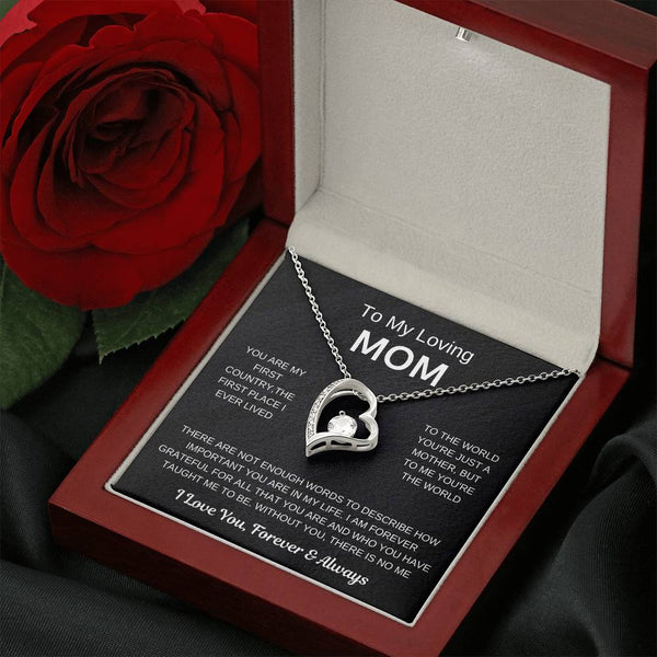 (Forever Love Necklace) - To My Loving Mom, Without You, There Is No Me