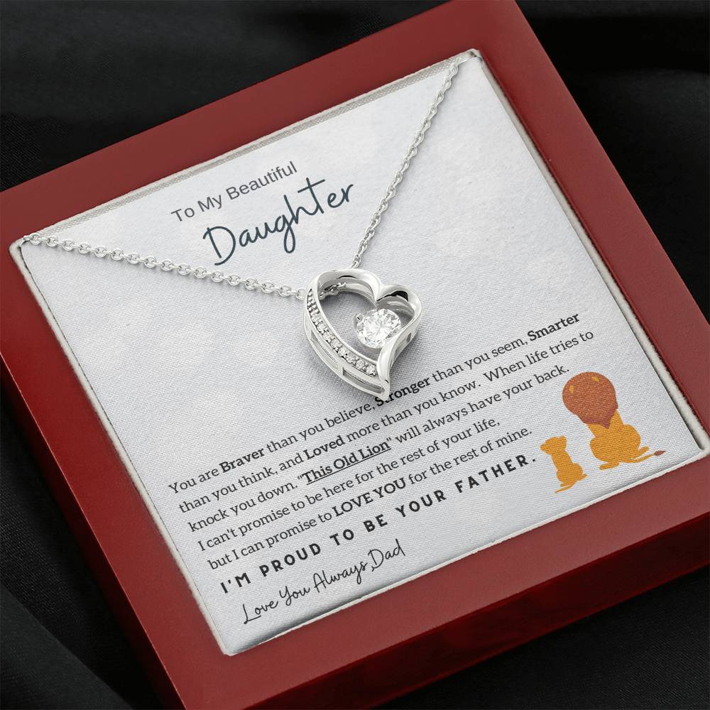 To My Beautiful Daughter, You Are Loved More Than You Know (Forever Love Necklace)