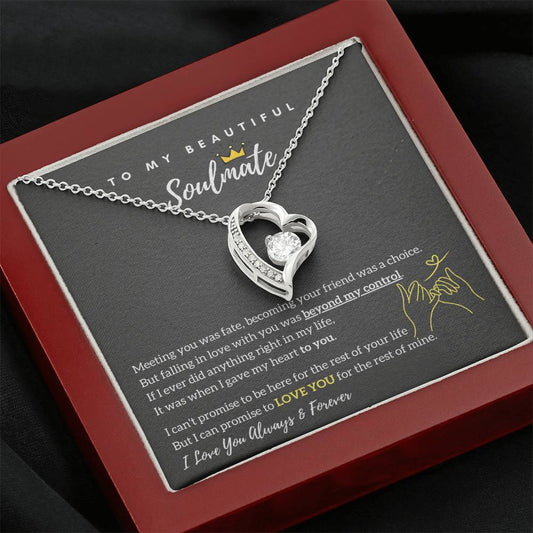 To My Beautiful Soulmate - Falling In Love With You Was Beyond My Control - Forever Love Necklace