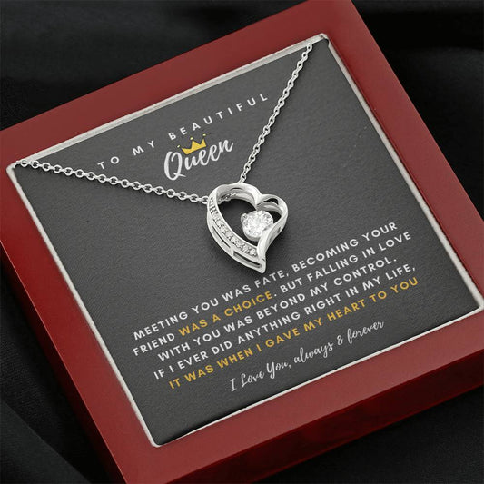 To My Beautiful Queen, Falling In Love With You Was Beyond My Control - (Forever Love Necklace)