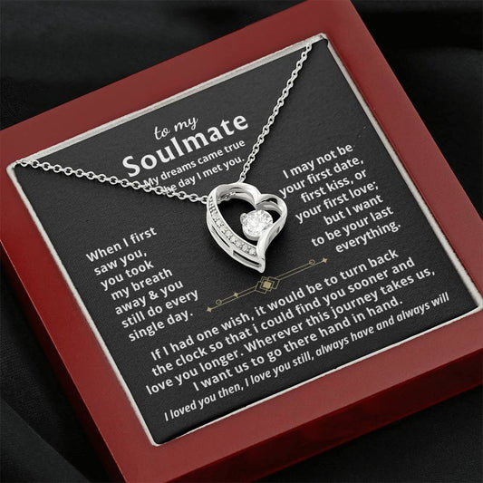 To My Soulmate, My dreams came true the day I met you  - Forever Love Necklace