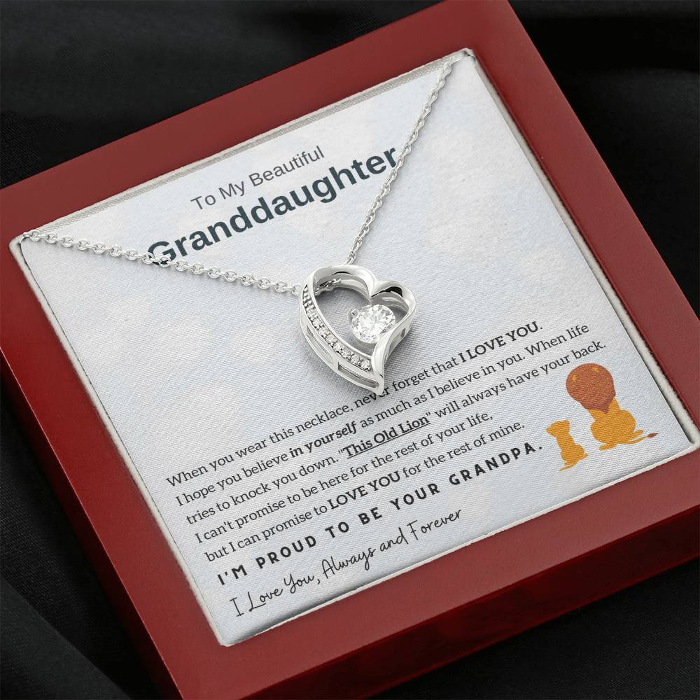 To My Granddaughter - I'm Proud To Be Your Grandpa [Forever Love Necklace]