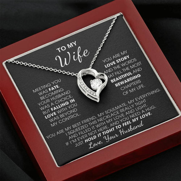 [ Only A Few Left ] To My Wife, Hold This Close To Feel My Love  - Forever Love Necklace