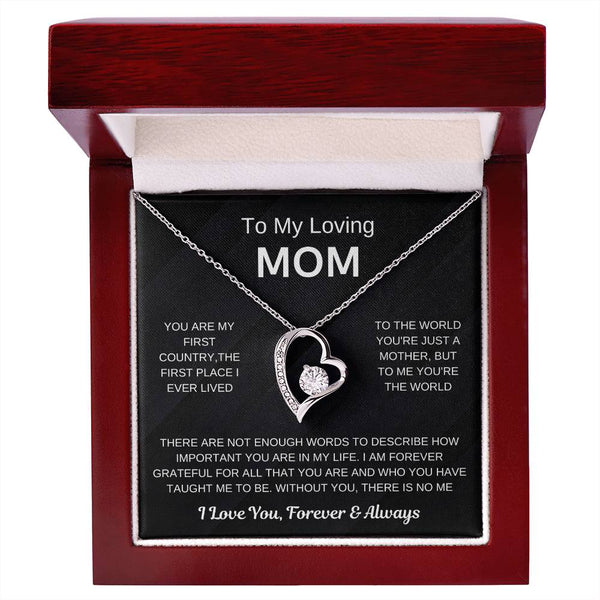 (Forever Love Necklace) - To My Loving Mom, Without You, There Is No Me