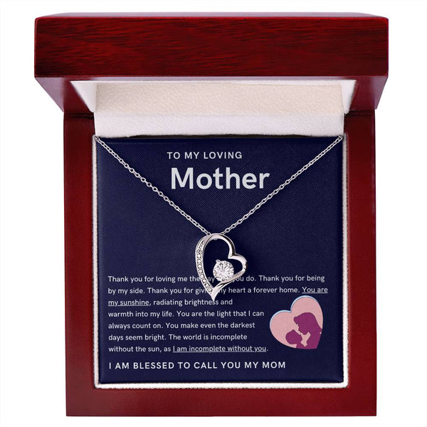To My Loving Mother - You are my sunshine, radiating brightness into my life (Only a Few Left) - Forever Love Necklace