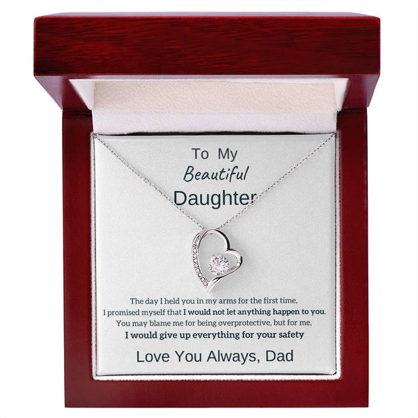 Daughter Necklace Gift from Dad, Gift From Dad, Daughter Gift, Daughter Necklace, 14k White Gold , Top Gift for Daughter