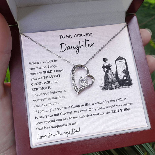 (Only A Few Left) To My Amazing Daughter - Forever Love Necklace