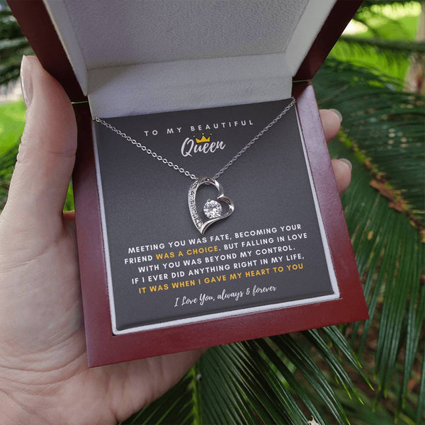 To My Beautiful Queen, Falling In Love With You Was Beyond My Control - (Forever Love Necklace)