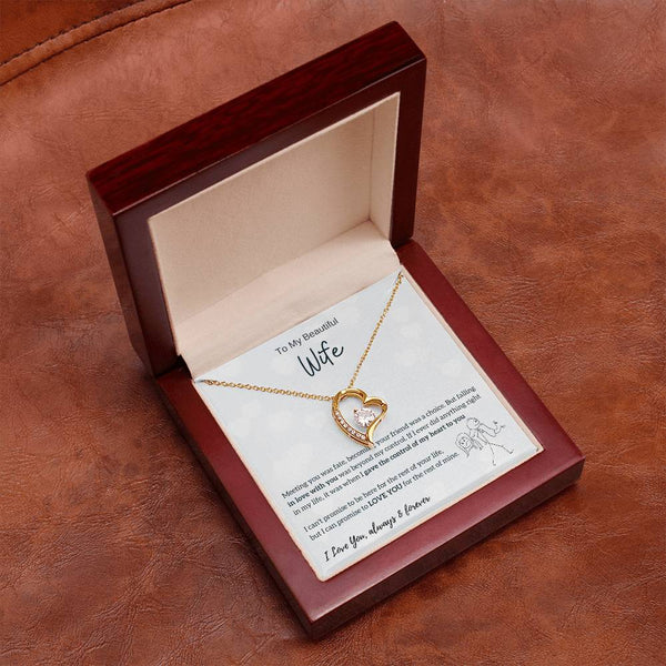 To My Beautiful Wife - I Was Right When I Gave The Control Of My Heart To You! (Only a Few Left) - Forever Love Necklace